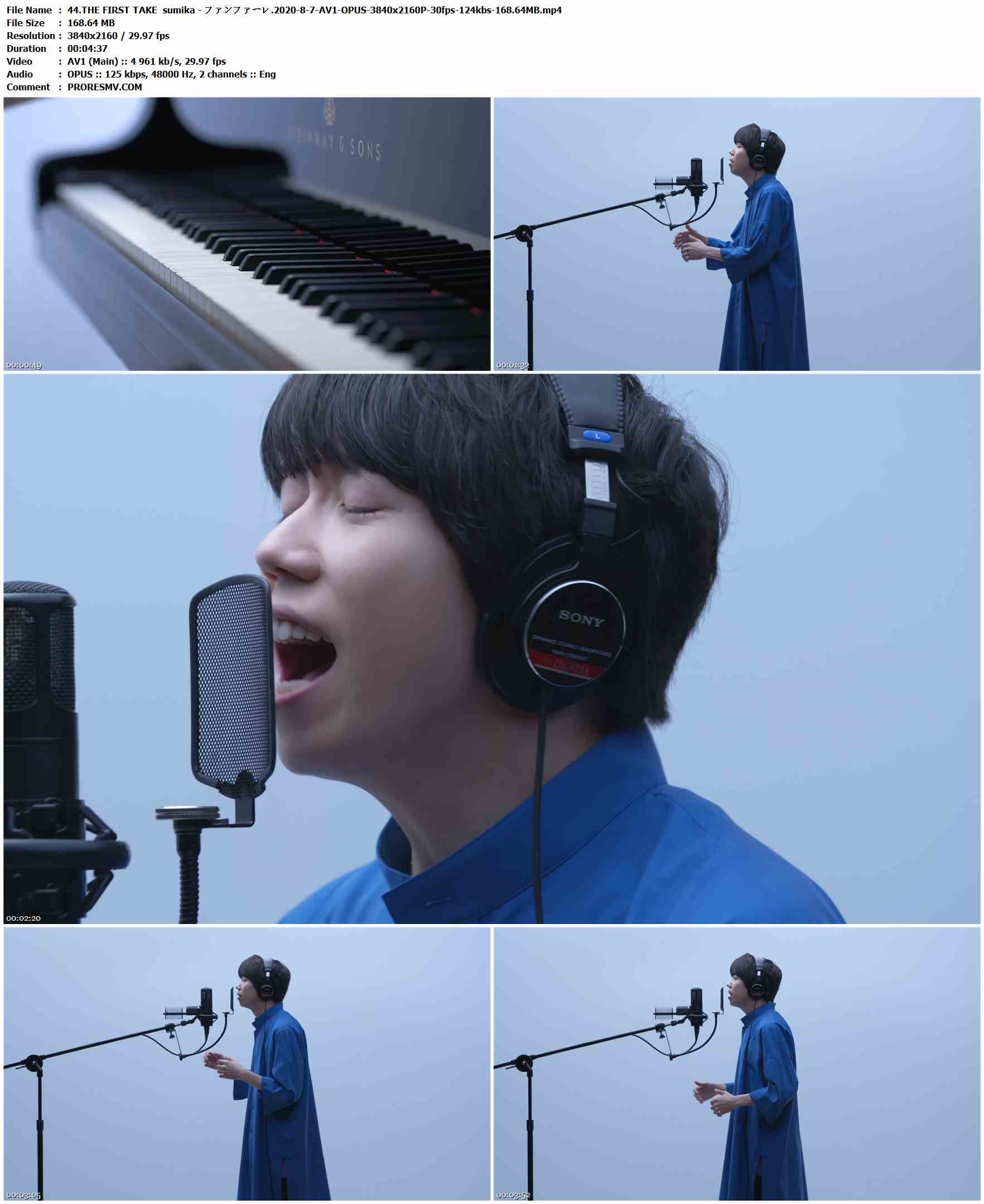 44.THE FIRST TAKE sumika - ファンファーレ.2020-8-7-AV1-OPUS-3840x2160P-30fps-124kbs-168.64MB官方MV_高清MV